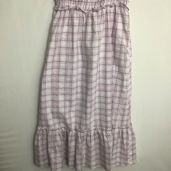 NWT English Factory Plaid Midi Dress Size Small White Pink Purple - Picture 5 of 11